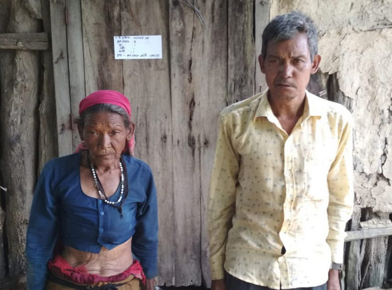 An elderly Raji couple who resides in Chakarpur since the beginning